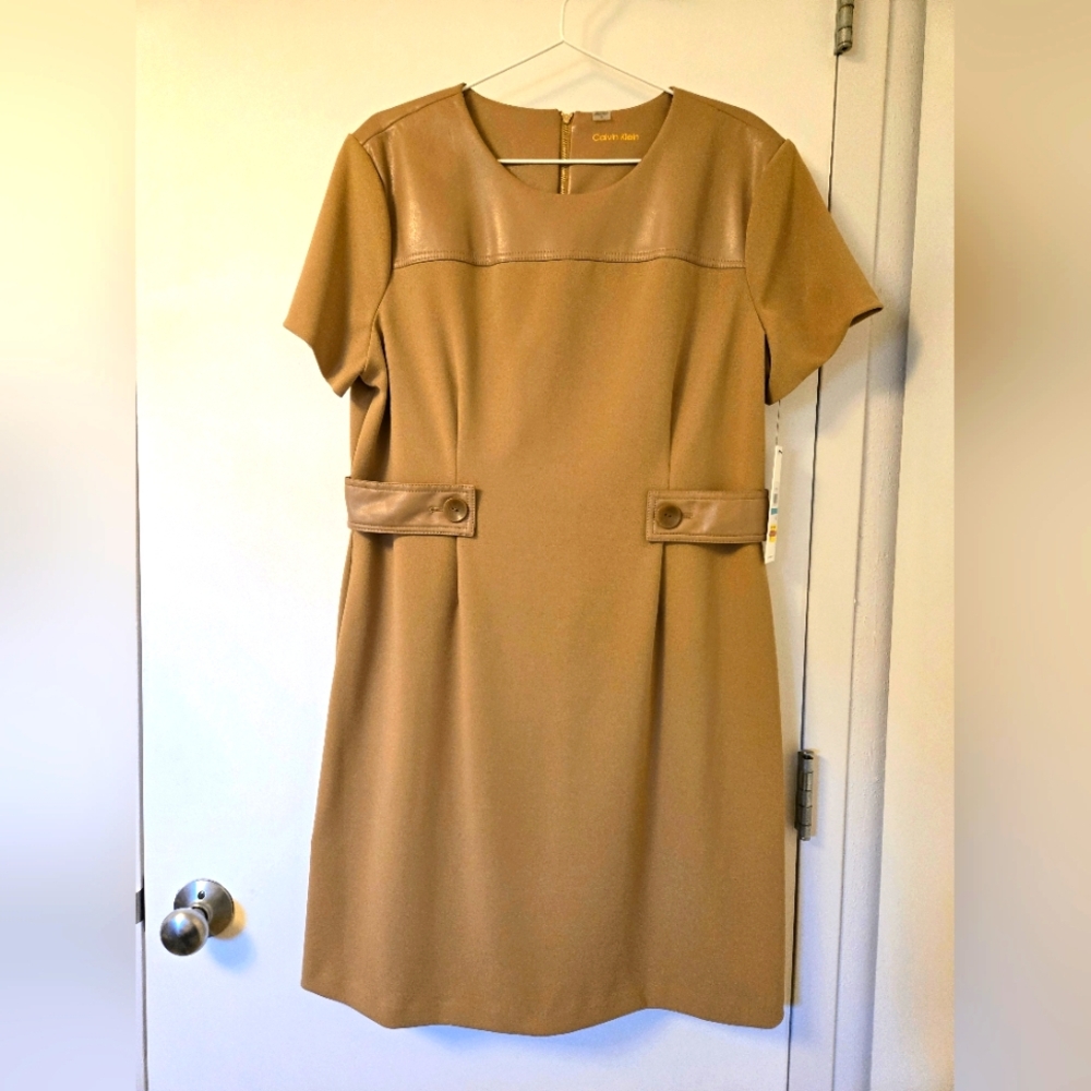 NWT Calvin‎ Klein Women's Tan Dress